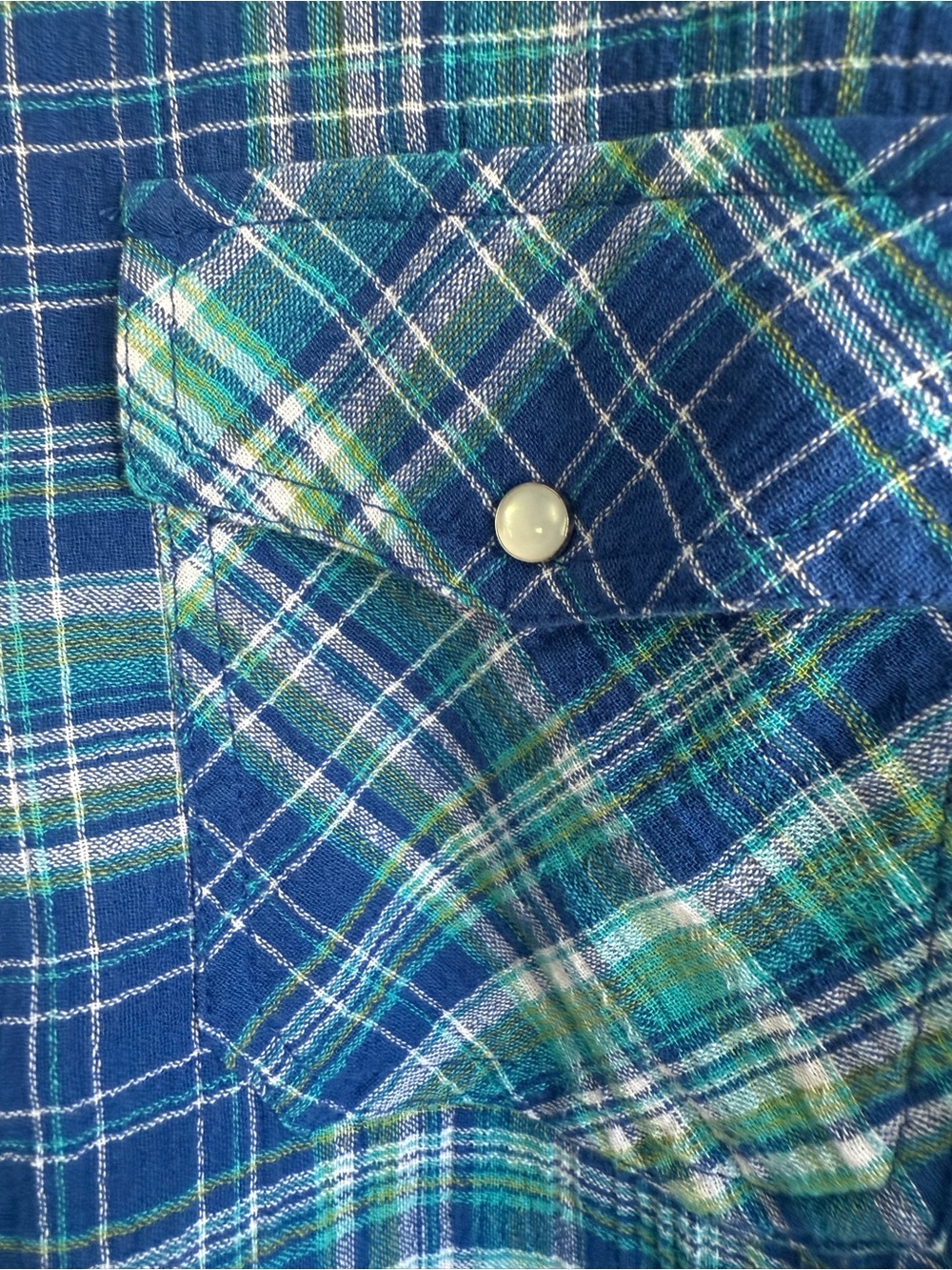 Sundance Women’s Plaid Pearl Snap Shirt 100% Cotton Long Sleeve Western - Picture 5 of 9